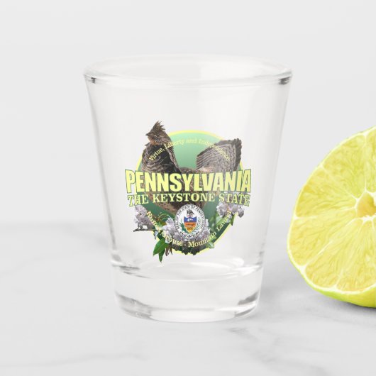 Pennsylvania State Bird & Flower Shot Glas (Voorkant)