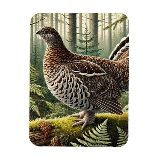 Pennsylvania State Bird Ruffed Grouse Magneet (Verticaal)