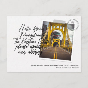 Pennsylvania State Destination Moving Announcement Uitnodiging Briefkaart