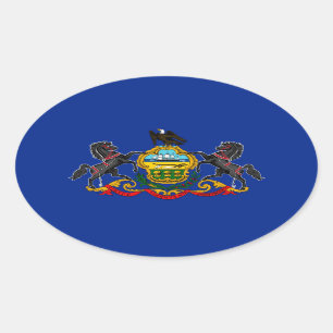 Pennsylvania State Flag Design Ovale Sticker