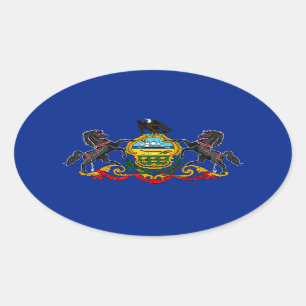 Pennsylvania State Flag Design Ovale Sticker