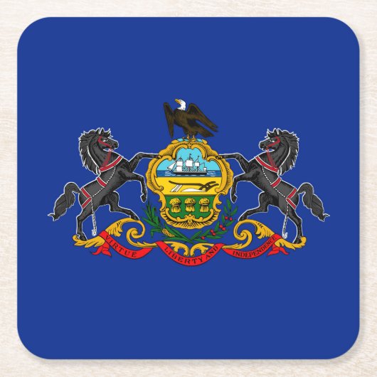 Pennsylvania State Flag Design Vierkante Kartonnen Onderzetter (Voorkant)