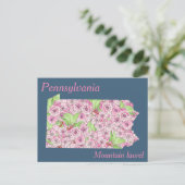 Pennsylvania State Flower Collage Map Briefkaart (Staand voorkant)