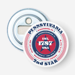Pennsylvania State Information Circle Button Flesopener