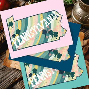 Pennsylvania State kaart geïllustreerd vet kleurri