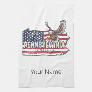 Pennsylvania State Kaart Verenigde Staten Theedoek