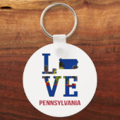 Pennsylvania State Love USA Sleutelhanger (Voorkant)