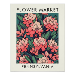 Pennsylvania State Mountain Laurel Bloemmarkt Perfect Poster