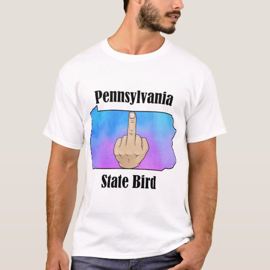 Pennsylvania state vogel T-shirt middelvinger (Voorkant)