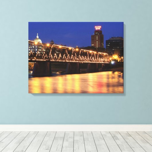 Pennsylvania State Walnut Street Bridge Canvas Afdruk (Insitu (Houten vloer))