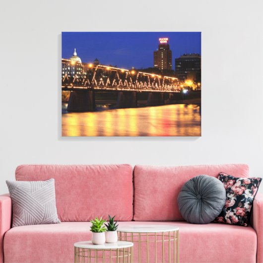 Pennsylvania State Walnut Street Bridge Canvas Afdruk (Insitu (Woonkamer))