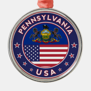 Pennsylvania sticker, telefooncel, canvas tas metalen ornament