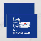 Pennsylvania thuis is waar het hart ligt briefkaart (Voorkant / Achterkant)