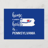 Pennsylvania thuis is waar het hart ligt briefkaart (Voorkant)