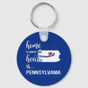 Pennsylvania thuis is waar het hart ligt sleutelhanger