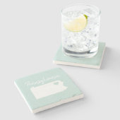 Pennsylvania thuislandkaart liefhart stenen onderzetter (Zijkant)