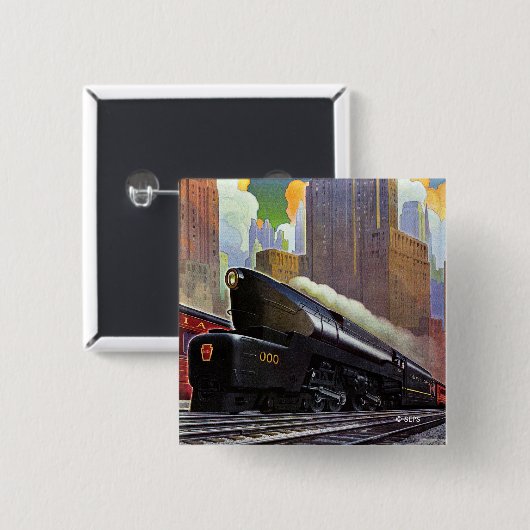 Pennsylvania Train, onbekend Vierkante Button 5,1 Cm (Voorkant /achterkant)