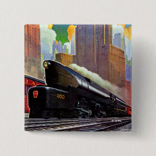 Pennsylvania Train, onbekend Vierkante Button 5,1 Cm