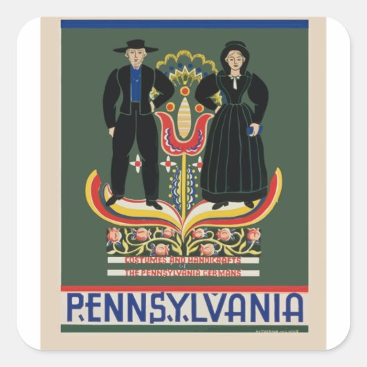  Pennsylvania Travel Vierkante Sticker (Voorkant)
