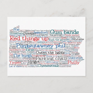 Pennsylvania USA Slang Word Art Map Briefkaart