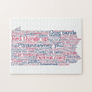 Pennsylvania USA Slang Word Art Map Jigzaag Puzzle Legpuzzel