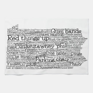 Pennsylvania USA Slang Word Art Map Kitchen Towel Theedoek