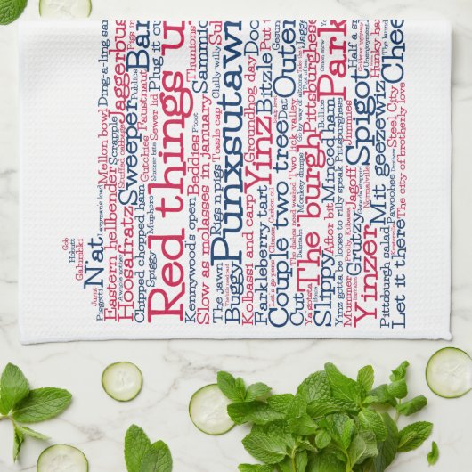 Pennsylvania USA Slang Word Art Map Kitchen Towel Theedoek (Gevouwen)