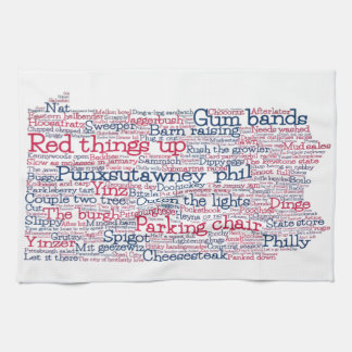 Pennsylvania USA Slang Word Art Map Kitchen Towel Theedoek