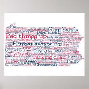 Pennsylvania USA Slang Word Art Map Poster