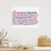 Pennsylvania USA Slang Word Art Map Poster (Keuken)