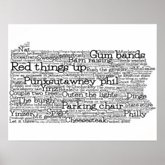 Pennsylvania USA Slang Word Art Map Poster