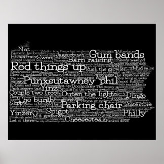Pennsylvania USA Slang Word Art Map Poster