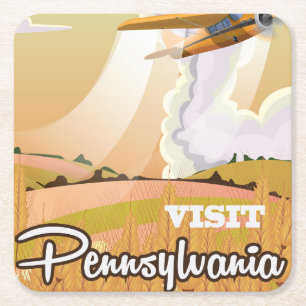Pennsylvania vintage-poster vierkante kartonnen onderzetter