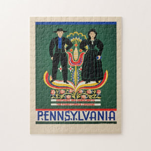 Pennsylvania, vintage reisposter, legpuzzel