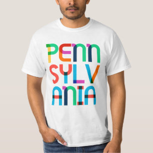 Pennsylvania Vintage Retro Pop Art Kleurrijk 80s T-shirt