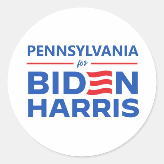 Pennsylvania voor Biden Harris Ronde Sticker (Voorkant)