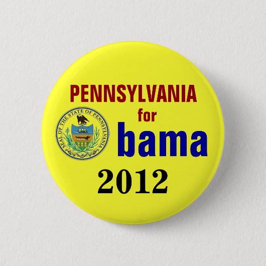 Pennsylvania voor Obama 2012 Ronde Button 5,7 Cm (Voorkant)