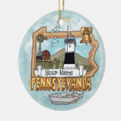 Pennsylvania Vuurtoren Sieraad Keramisch Ornament (Links)