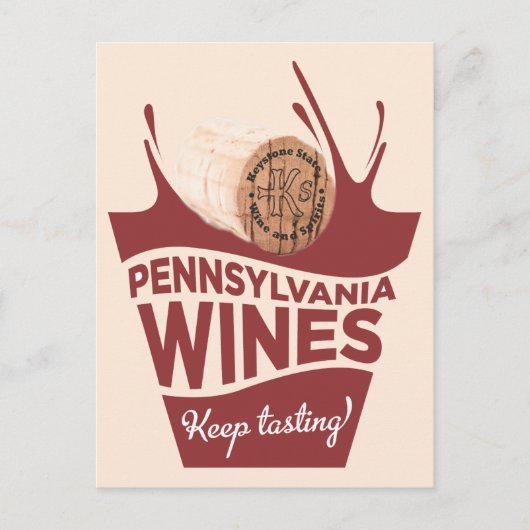 Pennsylvania Wines Keystone State Post Card Briefkaart (Voorkant)