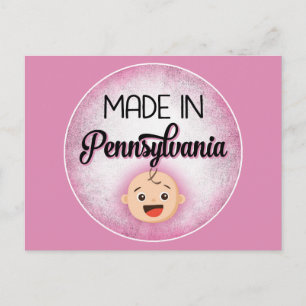 Pennsylvanie Baby Funny Pink New Girl Carte postal
