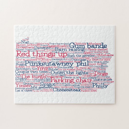 Pennsylvanie USA Slang Word Art Map Jigsaw Puzzle (Horizontal)