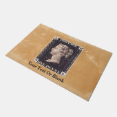 Penny Black Postage Stamp Deurmat (Schuin)