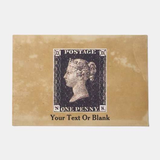 Penny Black Postage Stamp Deurmat (Voorkant)