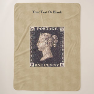 Penny Black Postage Stamp Sherpa Deken