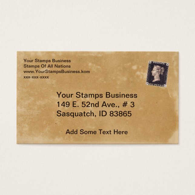 Penny Black Stamp Dealer Visitekaartjes (Voorkant)