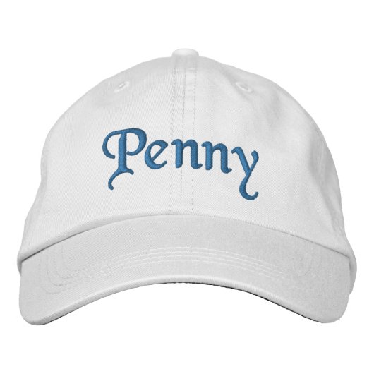 Penny brodé Casquette de baseball / Casquette bleu (Devant)