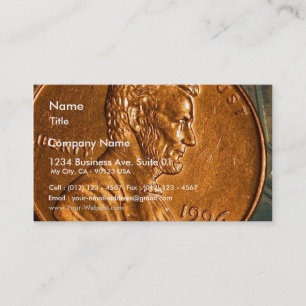 Penny Cents Copper Lincoln Visitekaartje