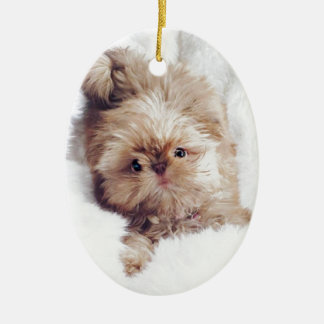 Penny de oranje lever Shih Tzu op Cloud 9 Keramisch Ornament