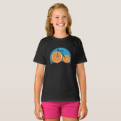 Penny Farthing Bicycle Oranje Wheels T-shirt (Voorkant volledig)