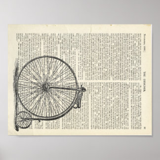 Penny Farthing Book Art Poster